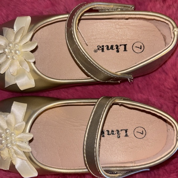 NWT Link Comfort Flexible by Forever Link, Comfy Padded Toddler size 7 gold s - Picture 5 of 7